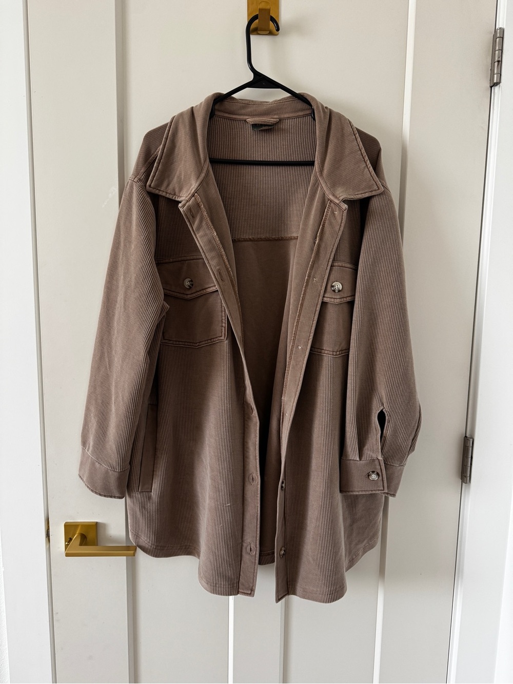 ARULA Taupe Corduroy Overshirt Jacket shacket